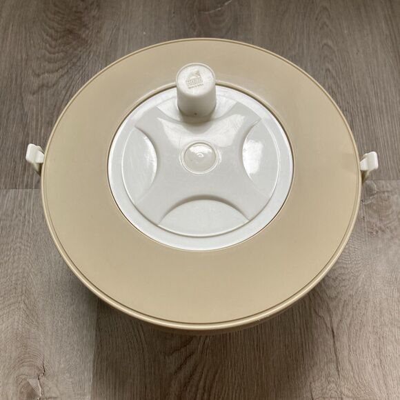 Vintage Hoan Salad Lettuce Spinner Strainer Dryer Beige Clear Plastic USA Made - Picture 3 of 14